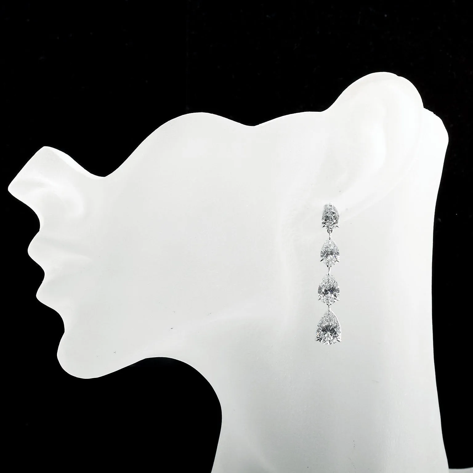 11.83 Carats Pear Shape Diamond Dangle Earrings