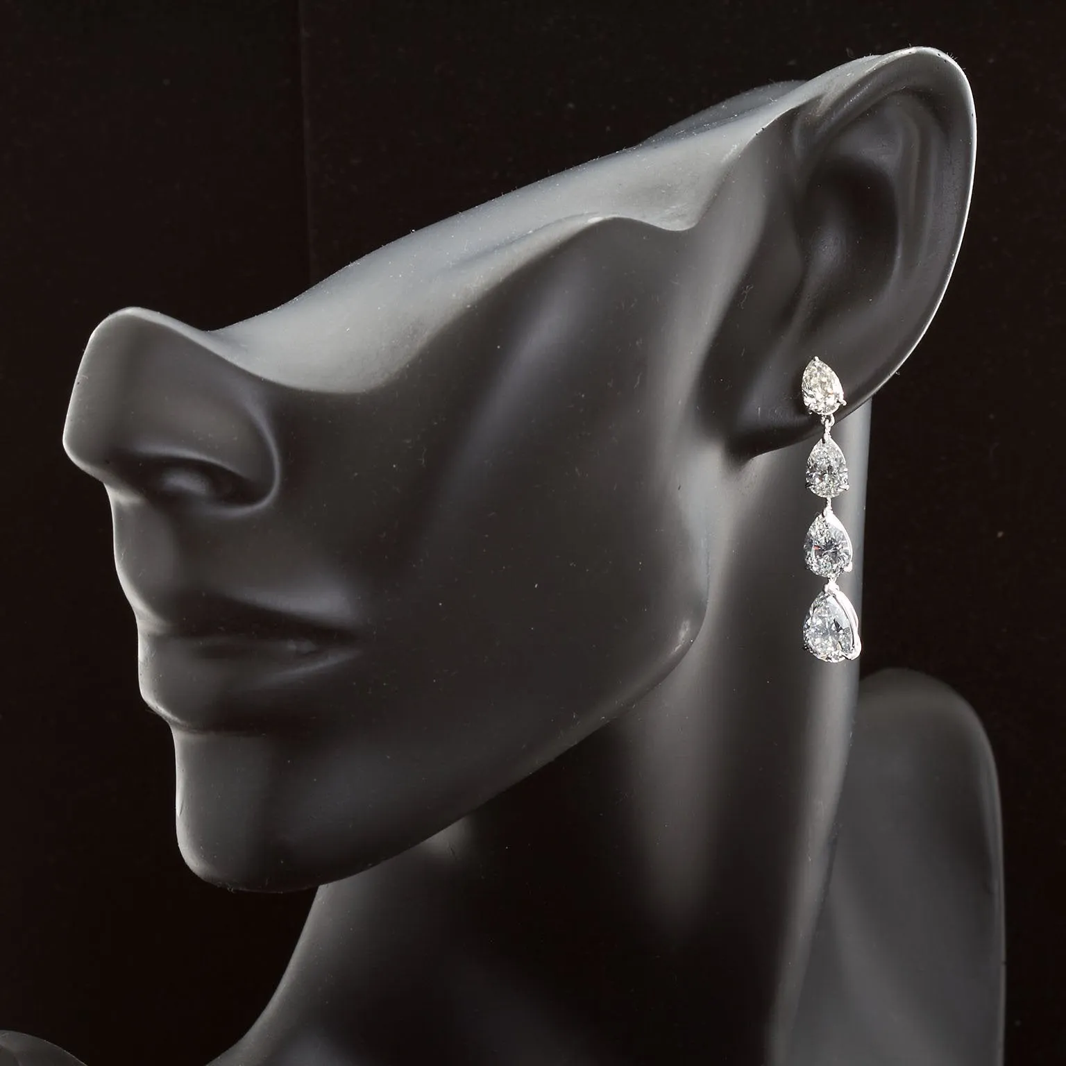 11.83 Carats Pear Shape Diamond Dangle Earrings
