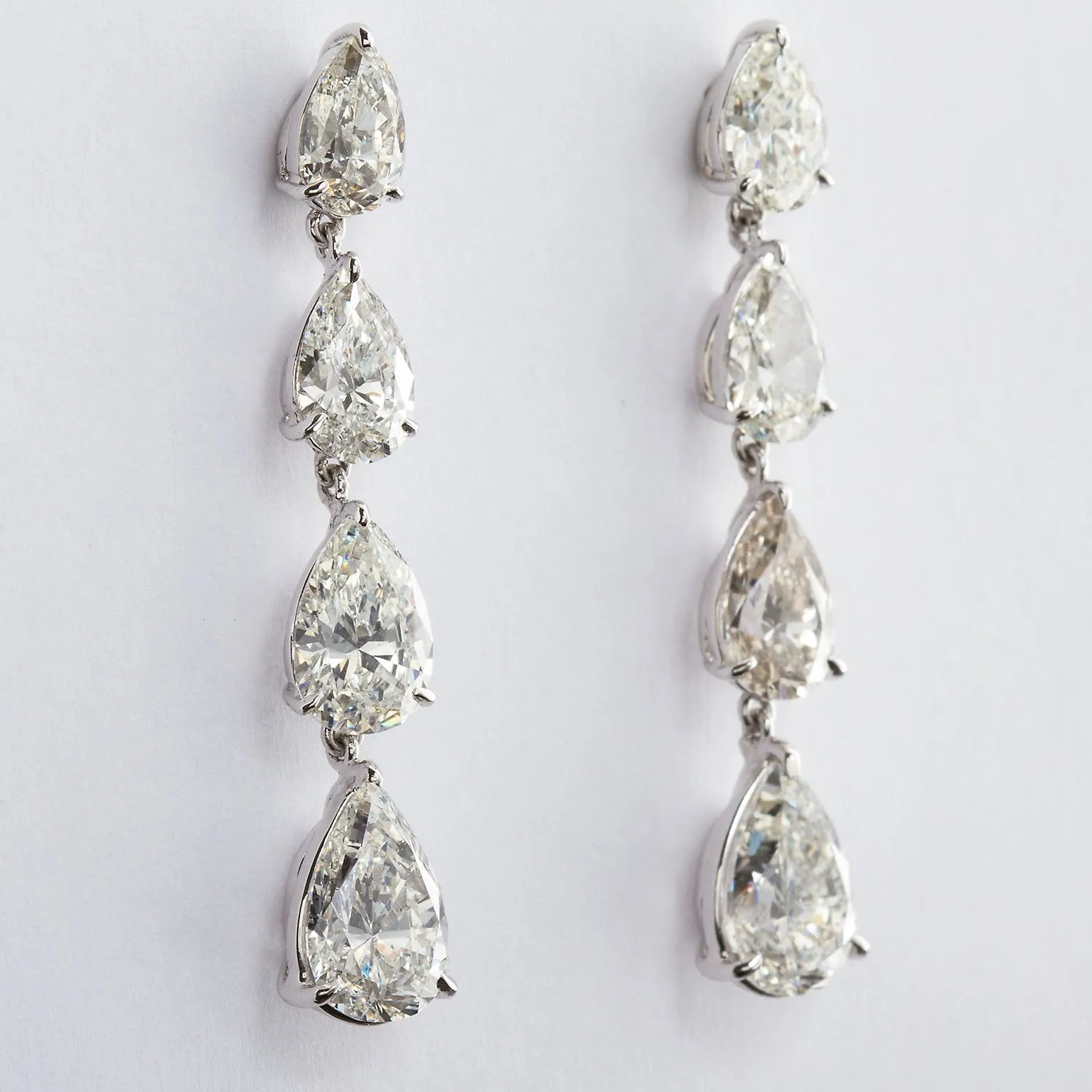 11.83 Carats Pear Shape Diamond Dangle Earrings