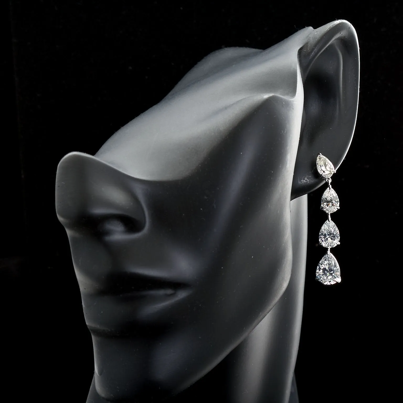 11.83 Carats Pear Shape Diamond Dangle Earrings