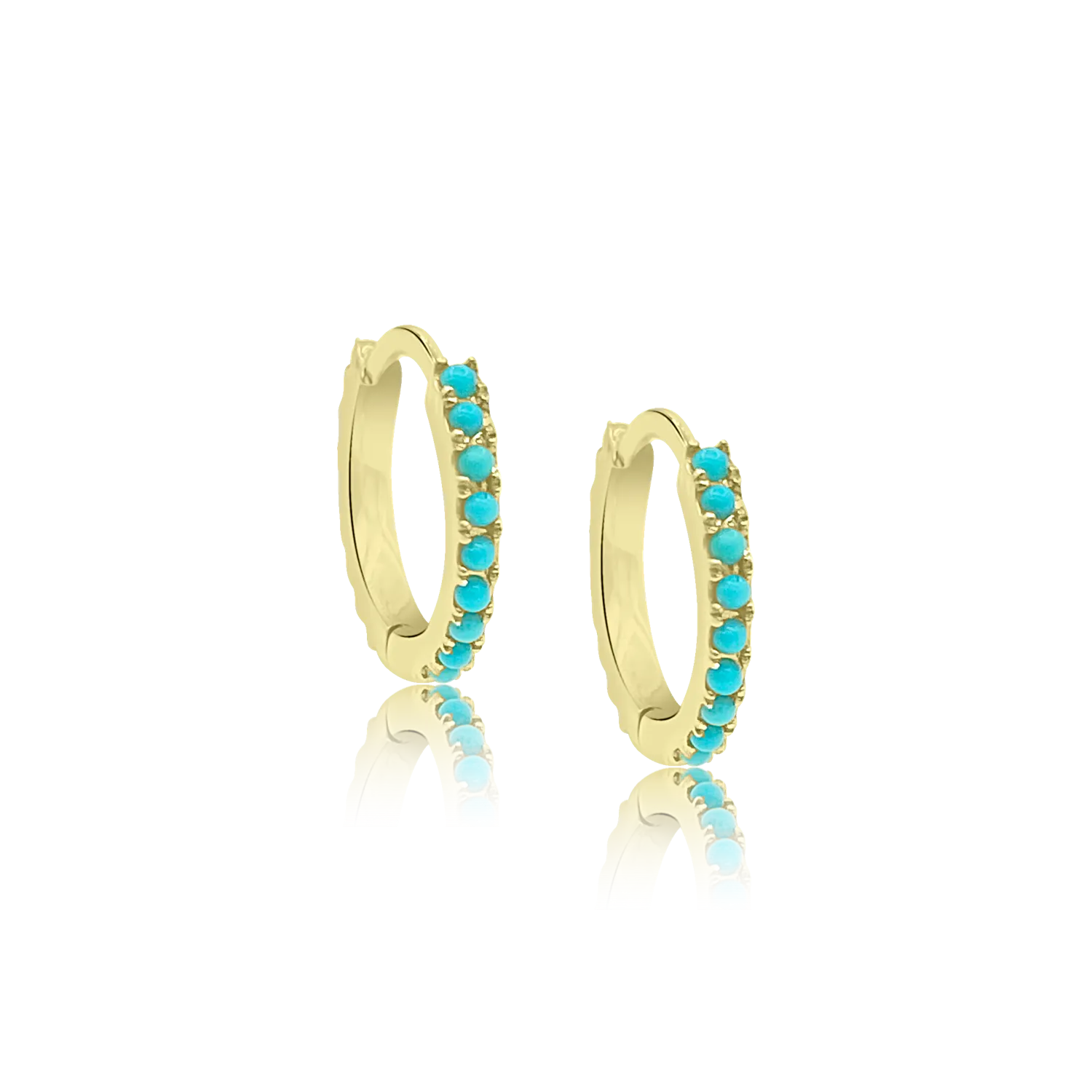 11MM Turquoise Eternity Hoop Earrings