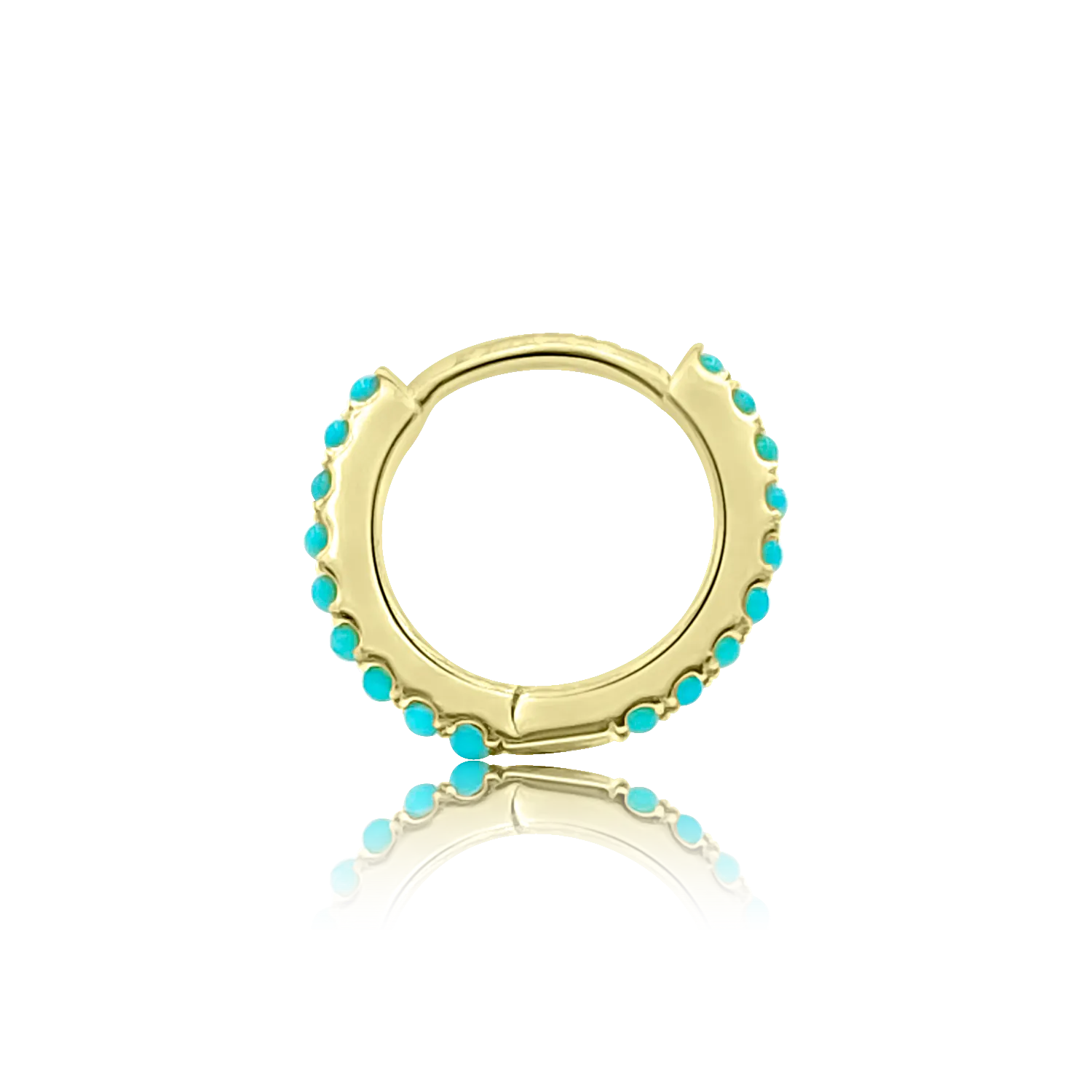 11MM Turquoise Eternity Hoop Earrings