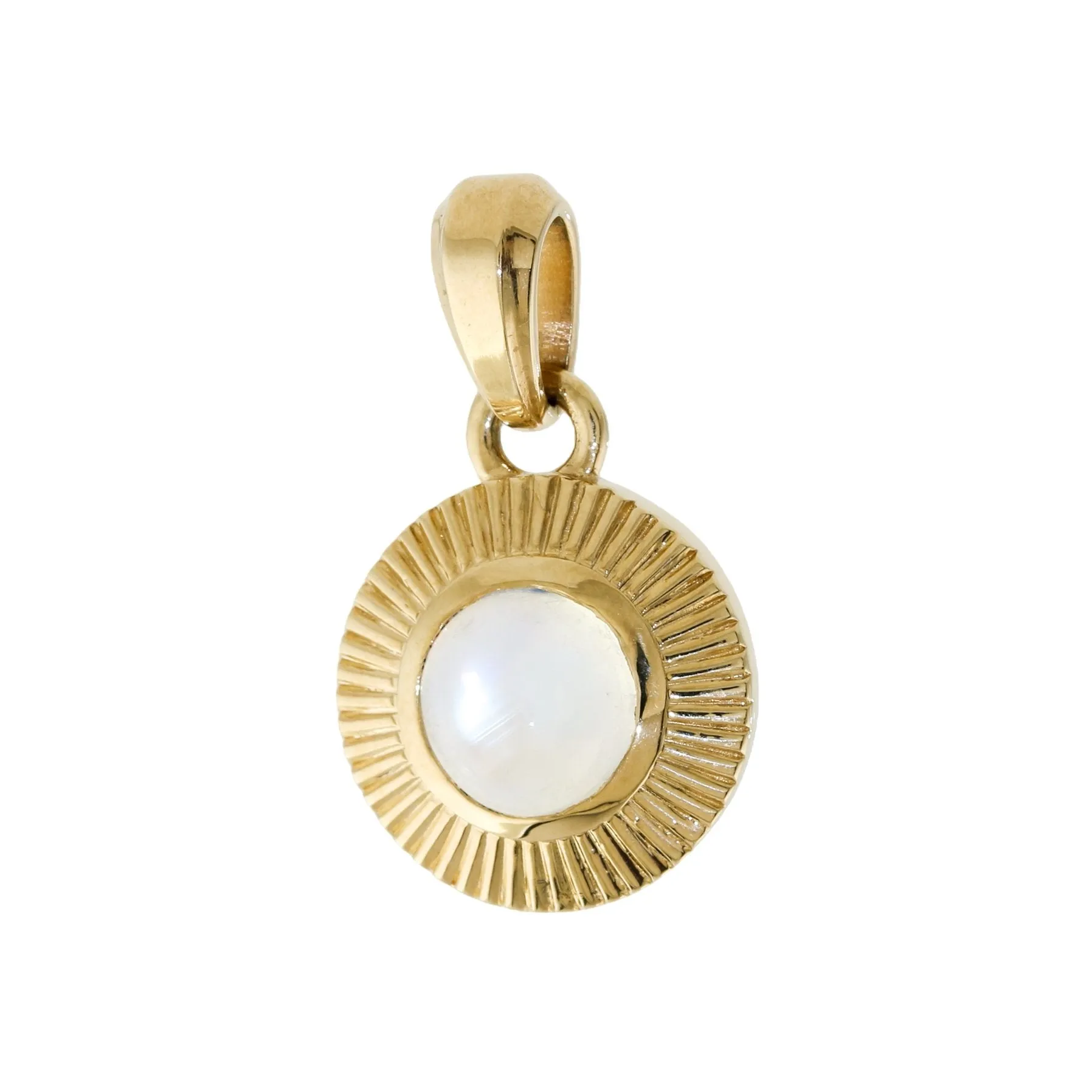 14k Gold Sunburst Pendant x Moonstone
