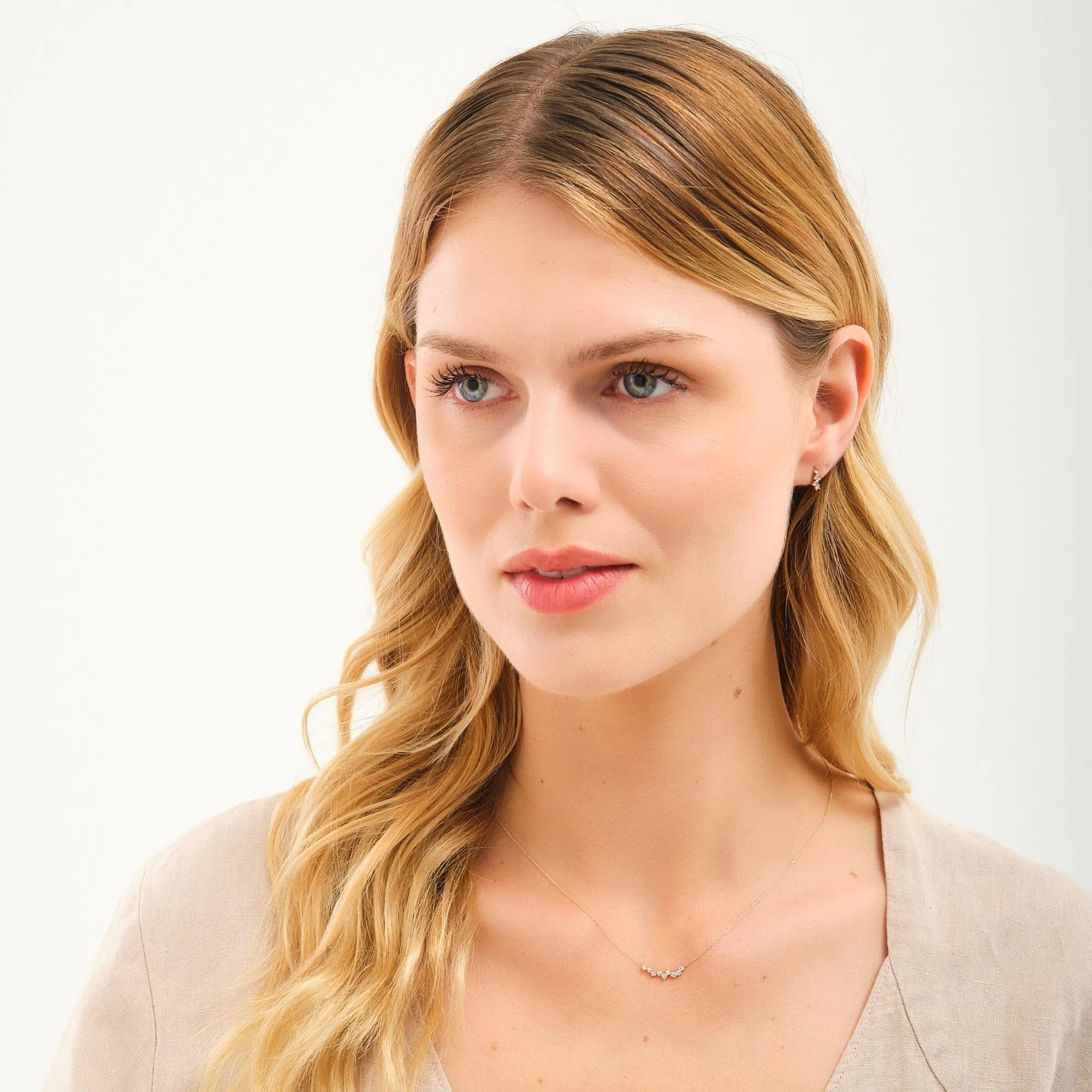 14K Solid Gold Chloe Diamond Necklace