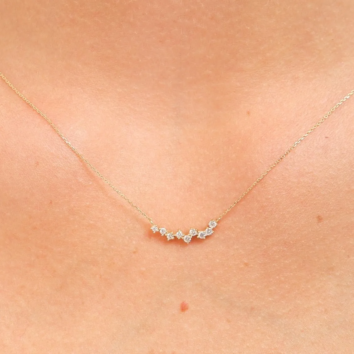 14K Solid Gold Chloe Diamond Necklace