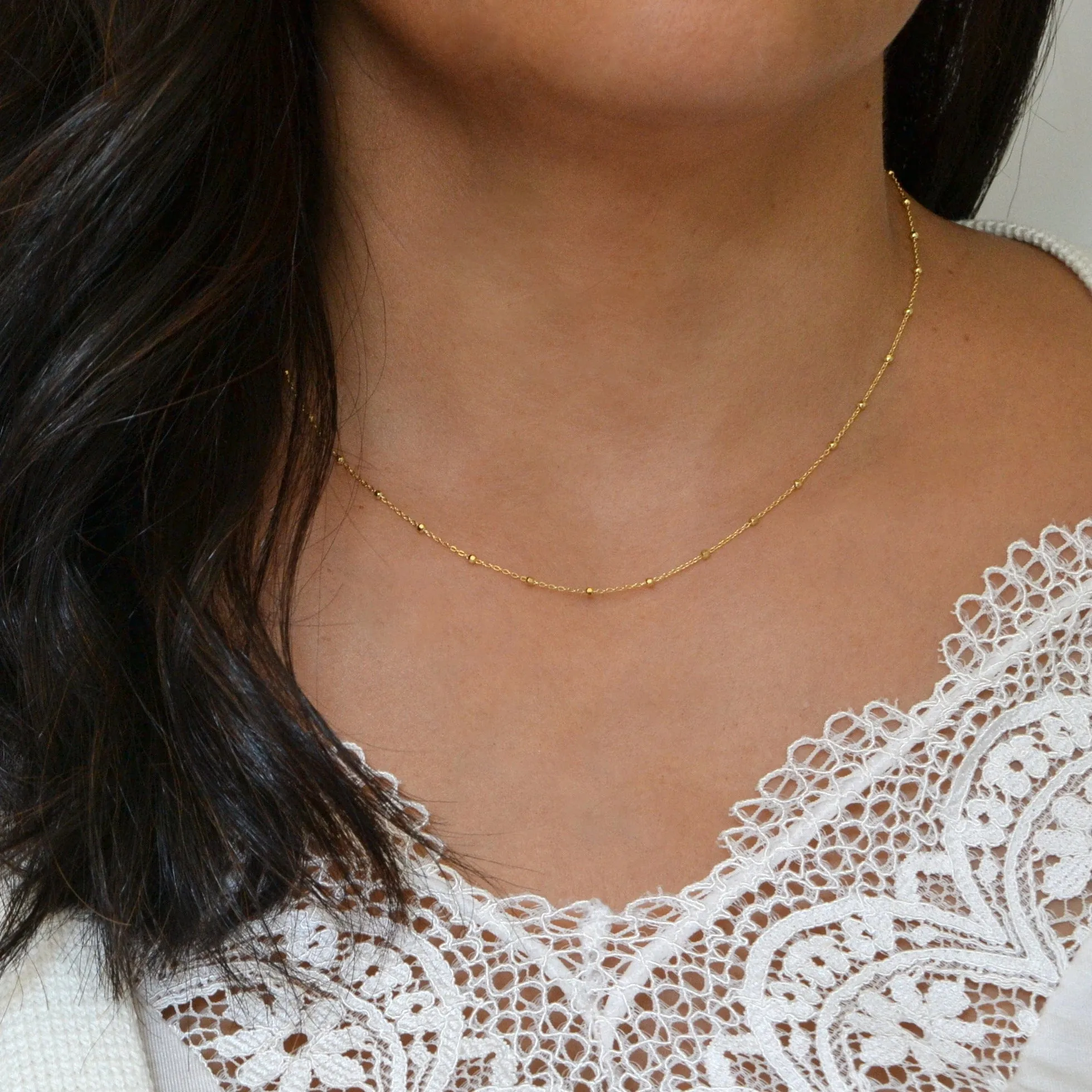 14k Sparkle Beaded Necklace