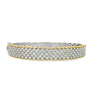 14K Two-Tone Diamond Cuff Bracelet