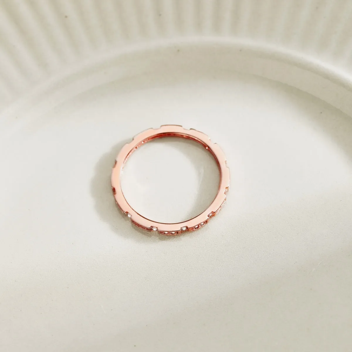 1.5mm Art Deco Full Eternity Ring - Rose Gold