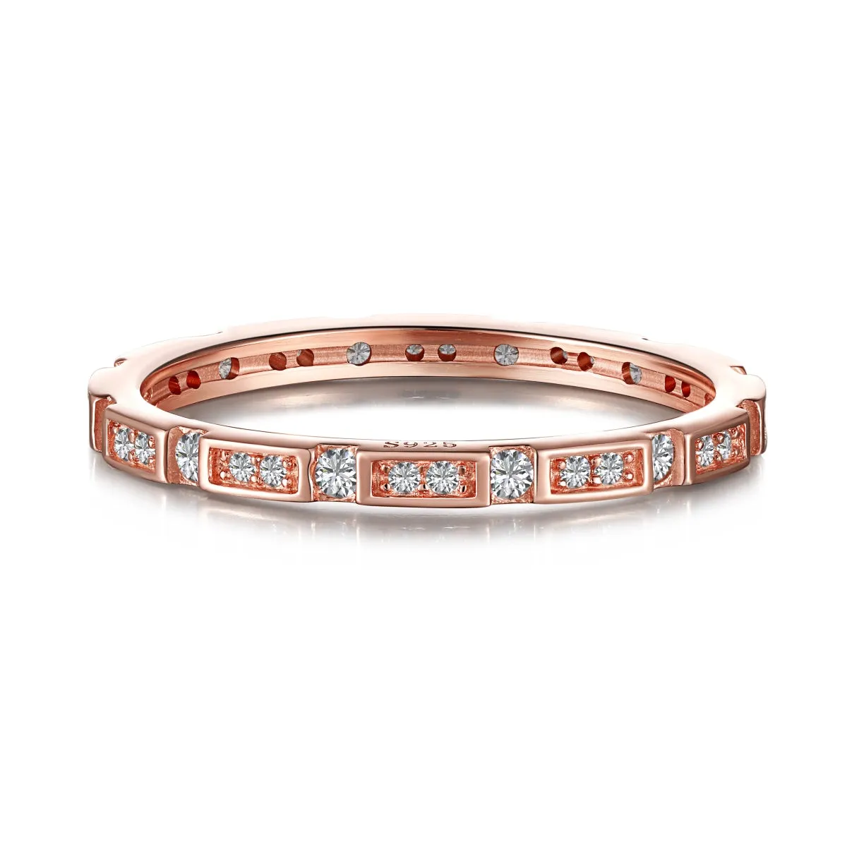 1.5mm Art Deco Full Eternity Ring - Rose Gold