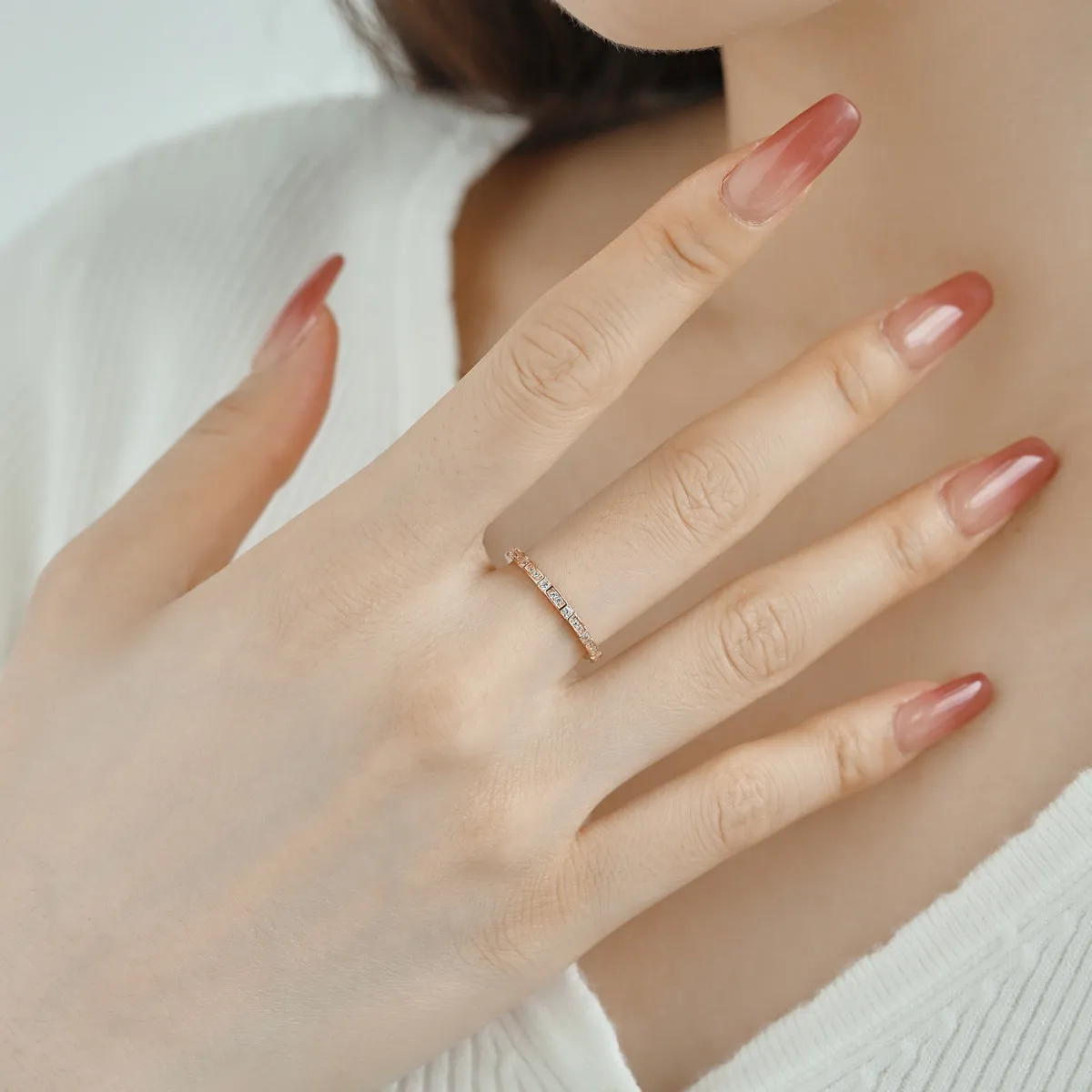 1.5mm Art Deco Full Eternity Ring - Rose Gold