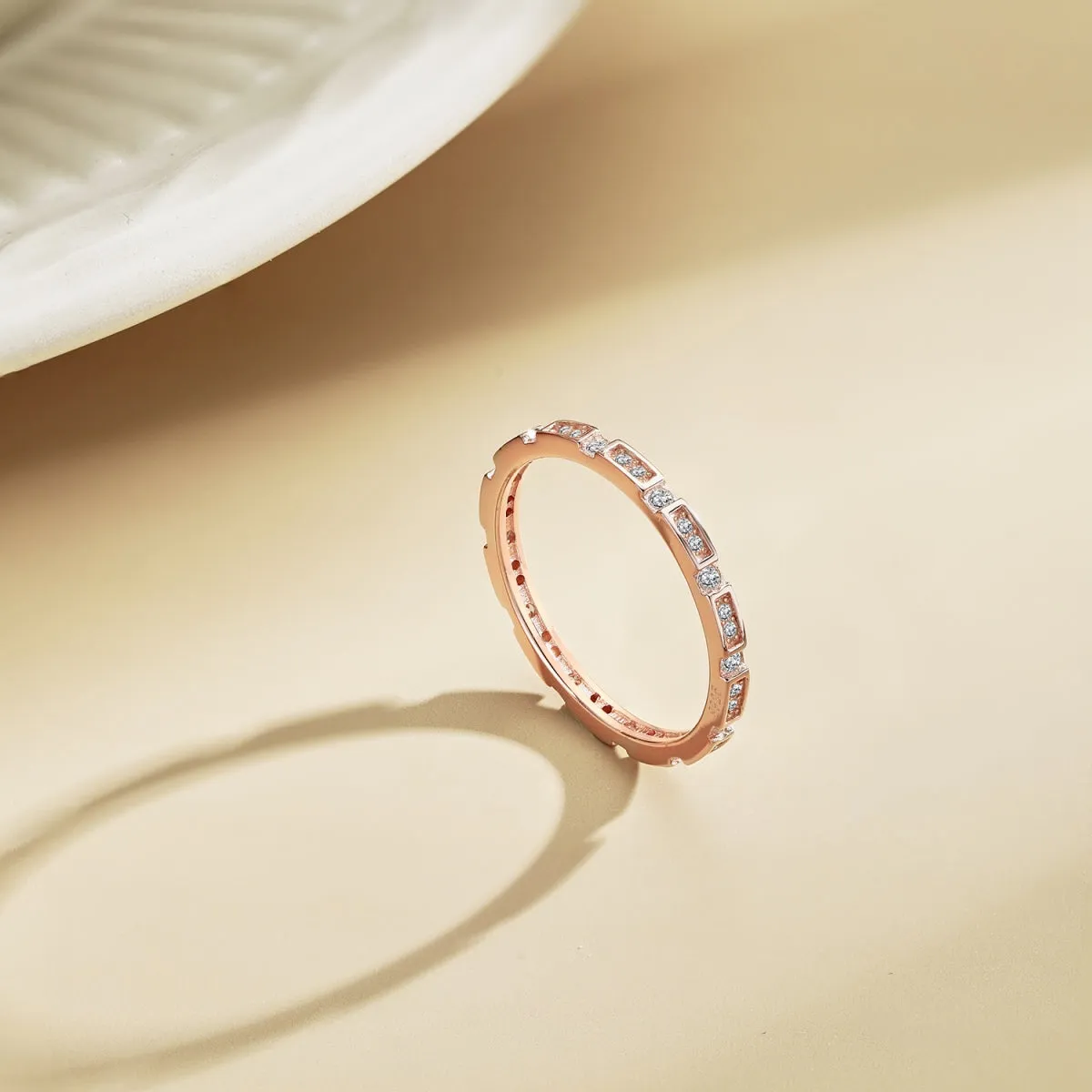 1.5mm Art Deco Full Eternity Ring - Rose Gold