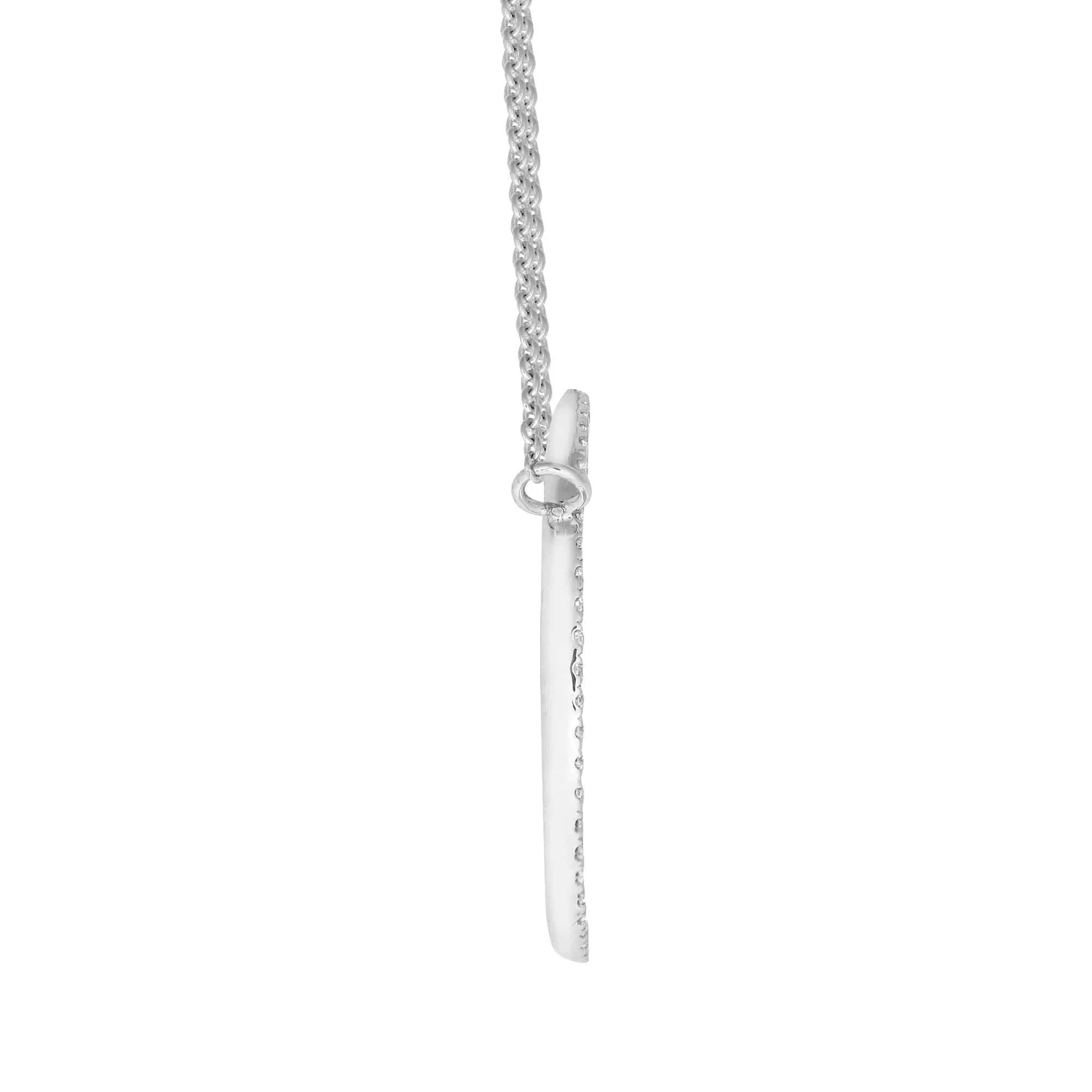 18ct White 0.43ct Diamond Circle Pendant - 18" Chain included