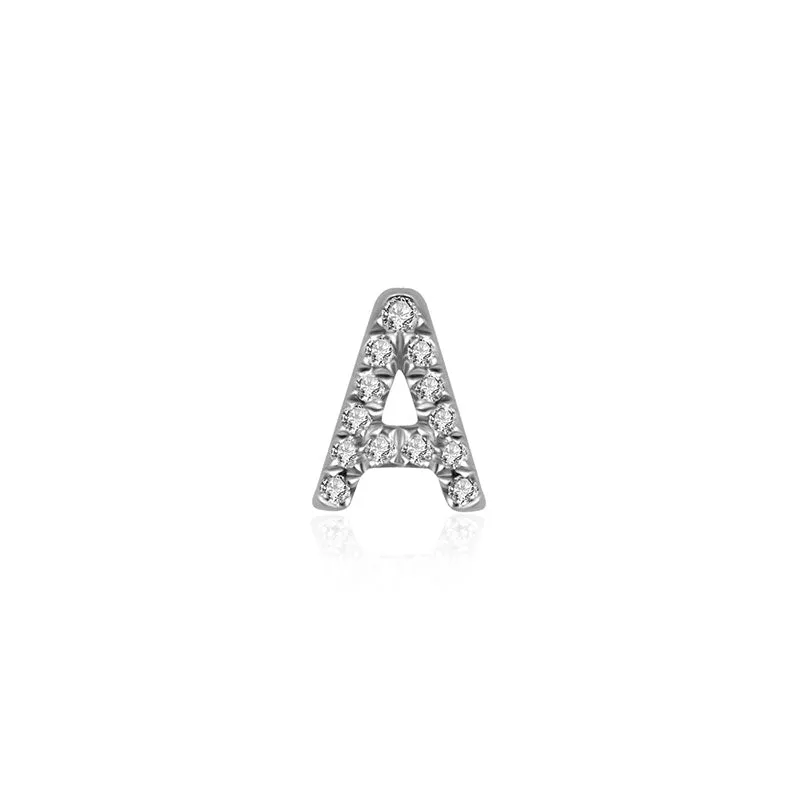 18k Gold Initial Letter "A" Diamond Pandent   Necklace