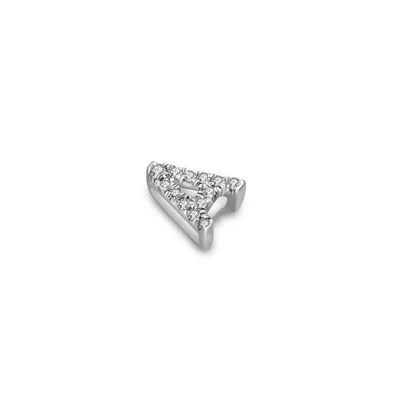 18k Gold Initial Letter "A" Diamond Pandent   Necklace