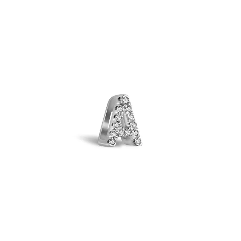 18k Gold Initial Letter "A" Diamond Pandent   Necklace