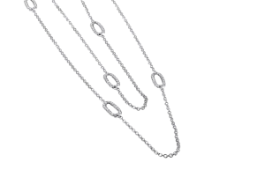 18k White Gold Diamond Necklace - 1.58cttw