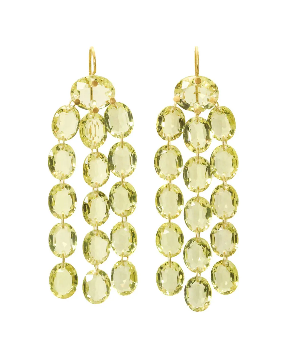 20k Yellow Gold Gem Waterfall Earrings