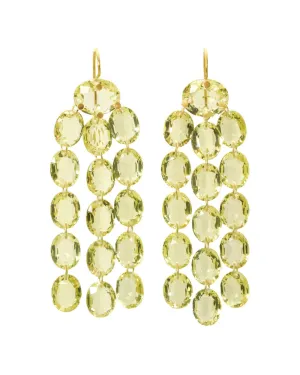 20k Yellow Gold Gem Waterfall Earrings