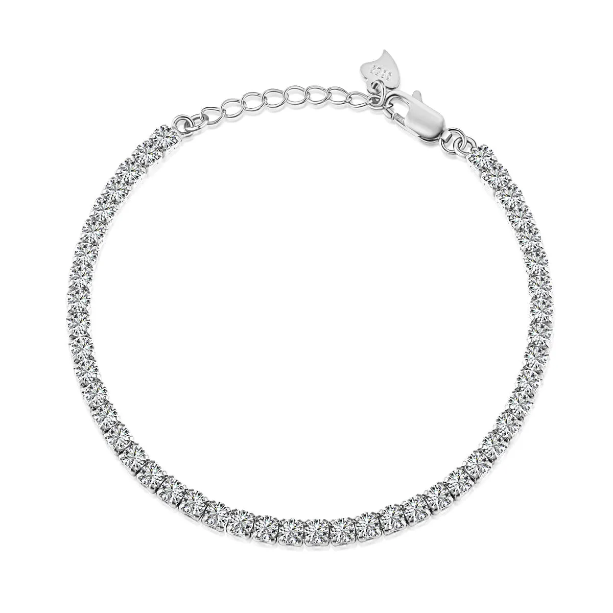 3mm Round CZ Adjustable Tennis Bracelet - Gold/Silver