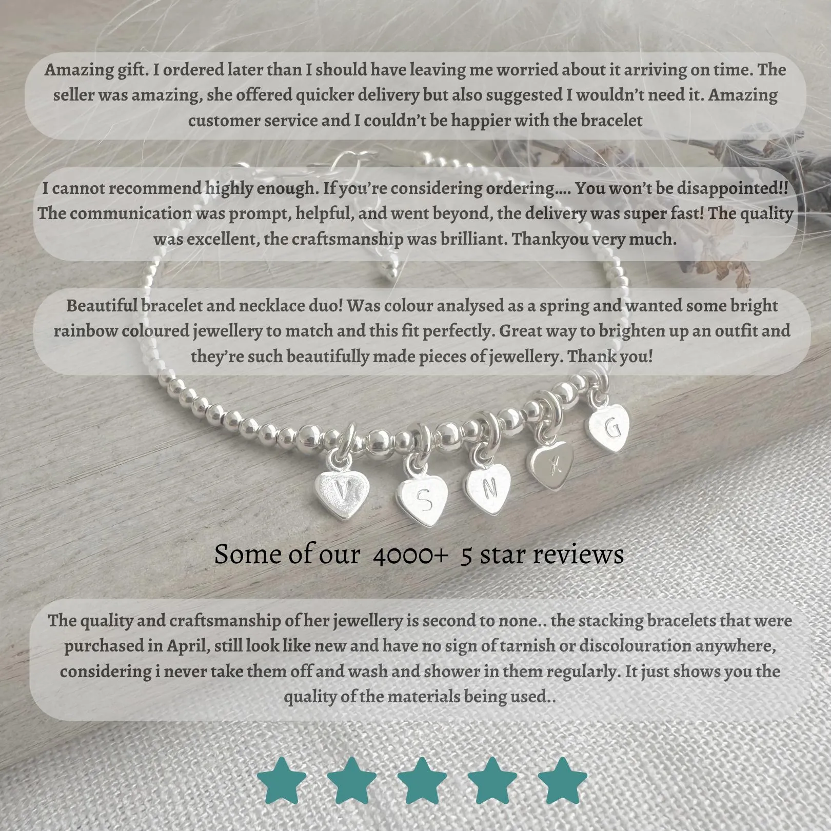 A Dainty Love Heart Charm Bracelet, Bracelet for Wife Girlfriend