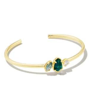 Alexandria Cuff Bracelet Gold Teal Green