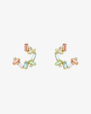 Amalfi Burst Pastel Sideways Mini Hoops
