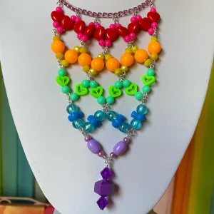 Beaded chandelier necklace