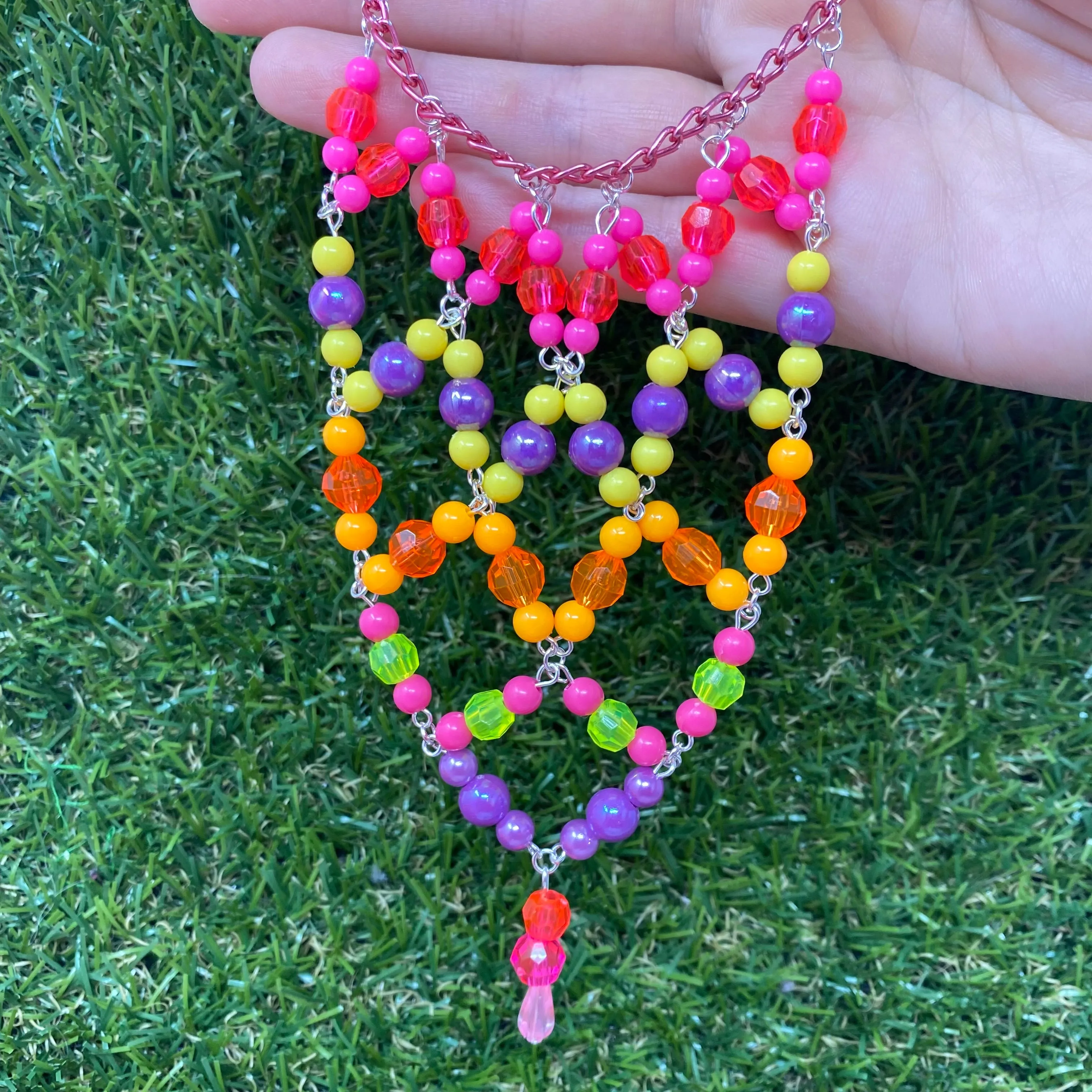 Beaded chandelier necklace