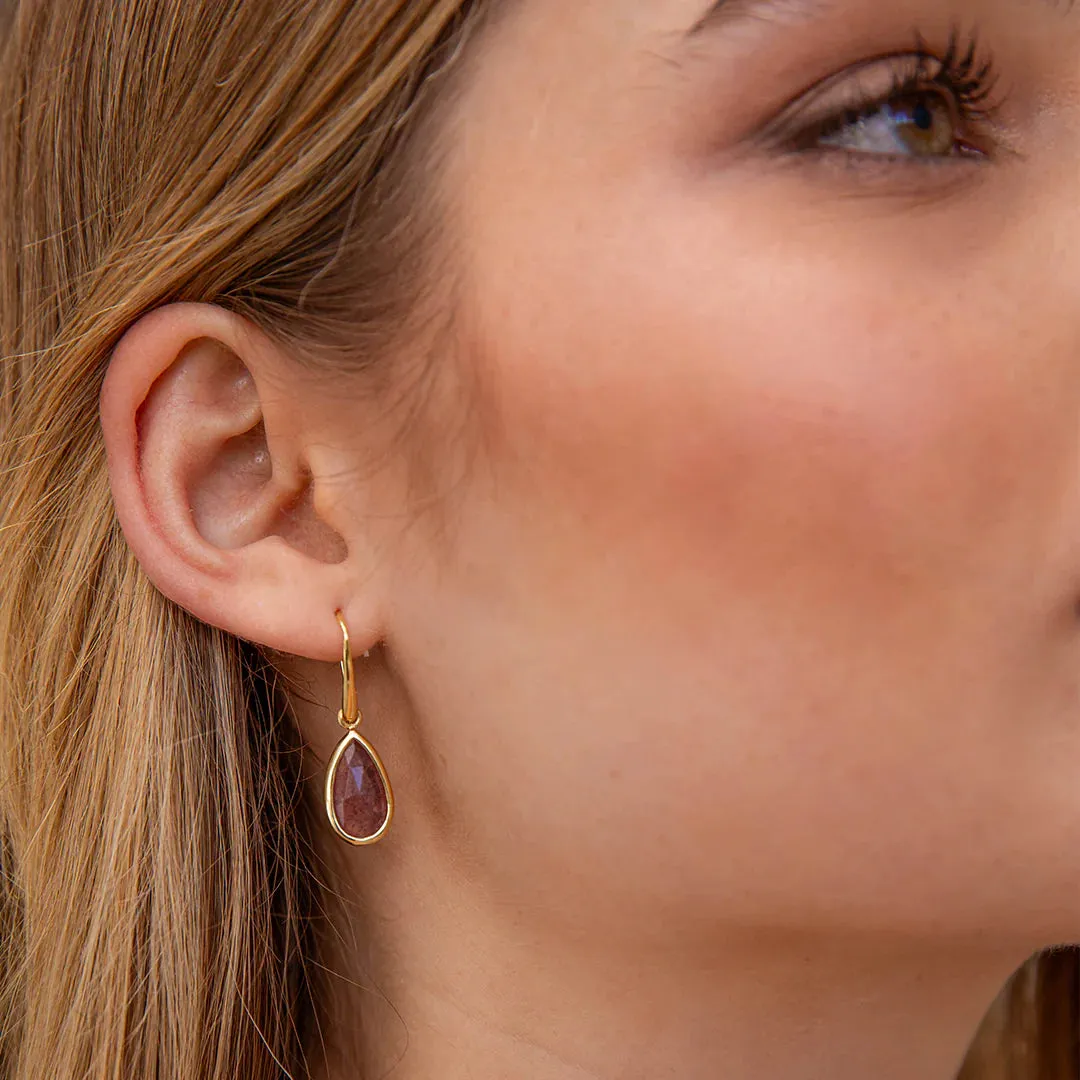 Bianc Grove Earrings Strawberry Quartz