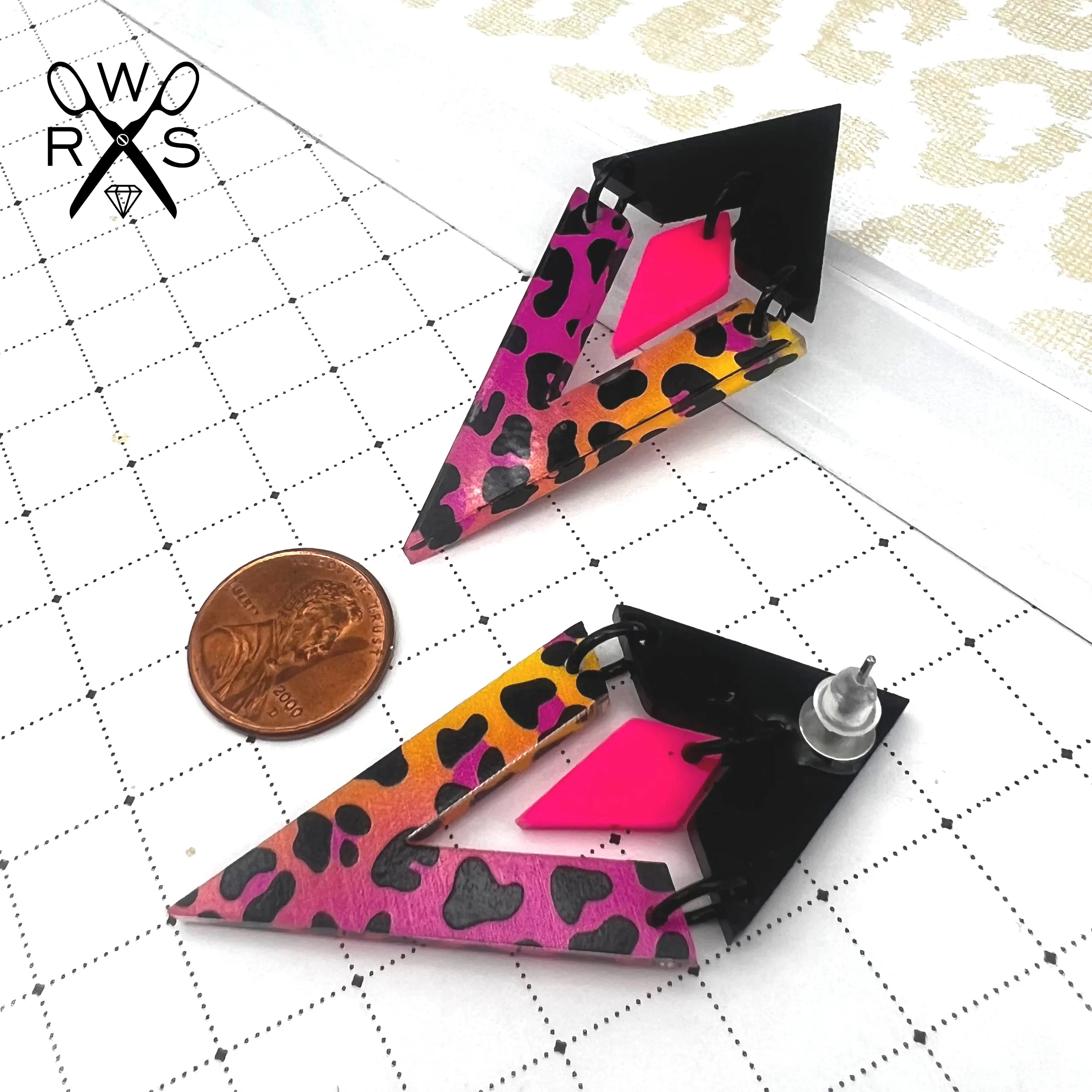 Cairo Dangles in Pink Leopard
