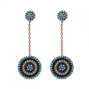 CHLOE EVIL EYE ROSE GOLD EARRINGS