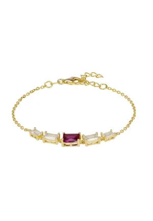 Clara Gemstone Bracelets Gold Ruby
