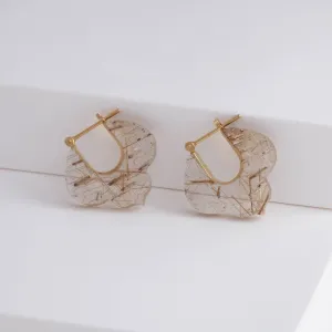 Crest rutilated quartz Lily earrings