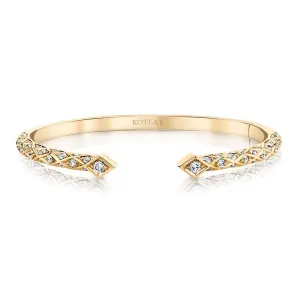 Criss Cross Artisan Pave Diamond Cuff Bracelet