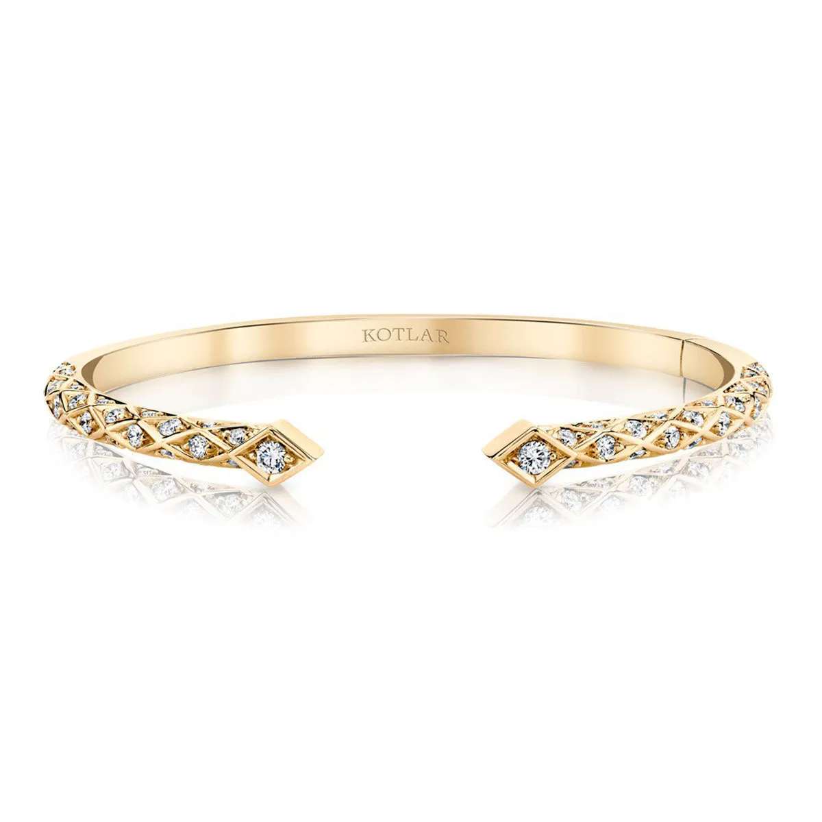 Criss Cross Artisan Pave Diamond Cuff Bracelet