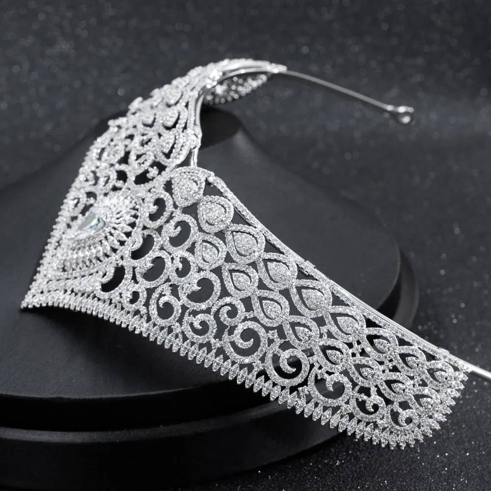 Cubic zircon wedding  bridal royal tiara diadem crown CH10227