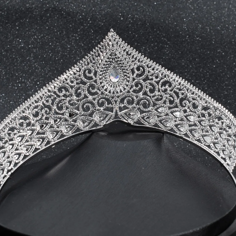 Cubic zircon wedding  bridal royal tiara diadem crown CH10227