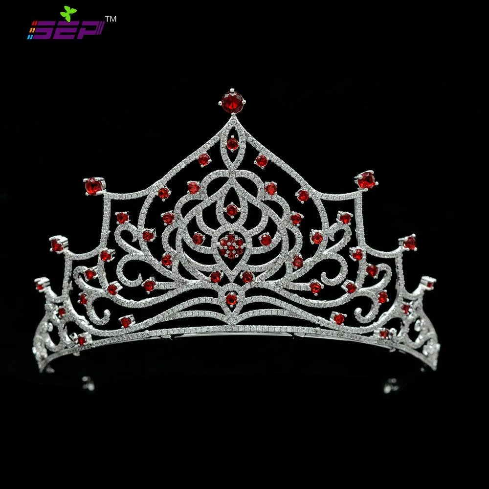 Cubic zircon wedding bridal tiara,Women's diadem hair jewelry TR15060