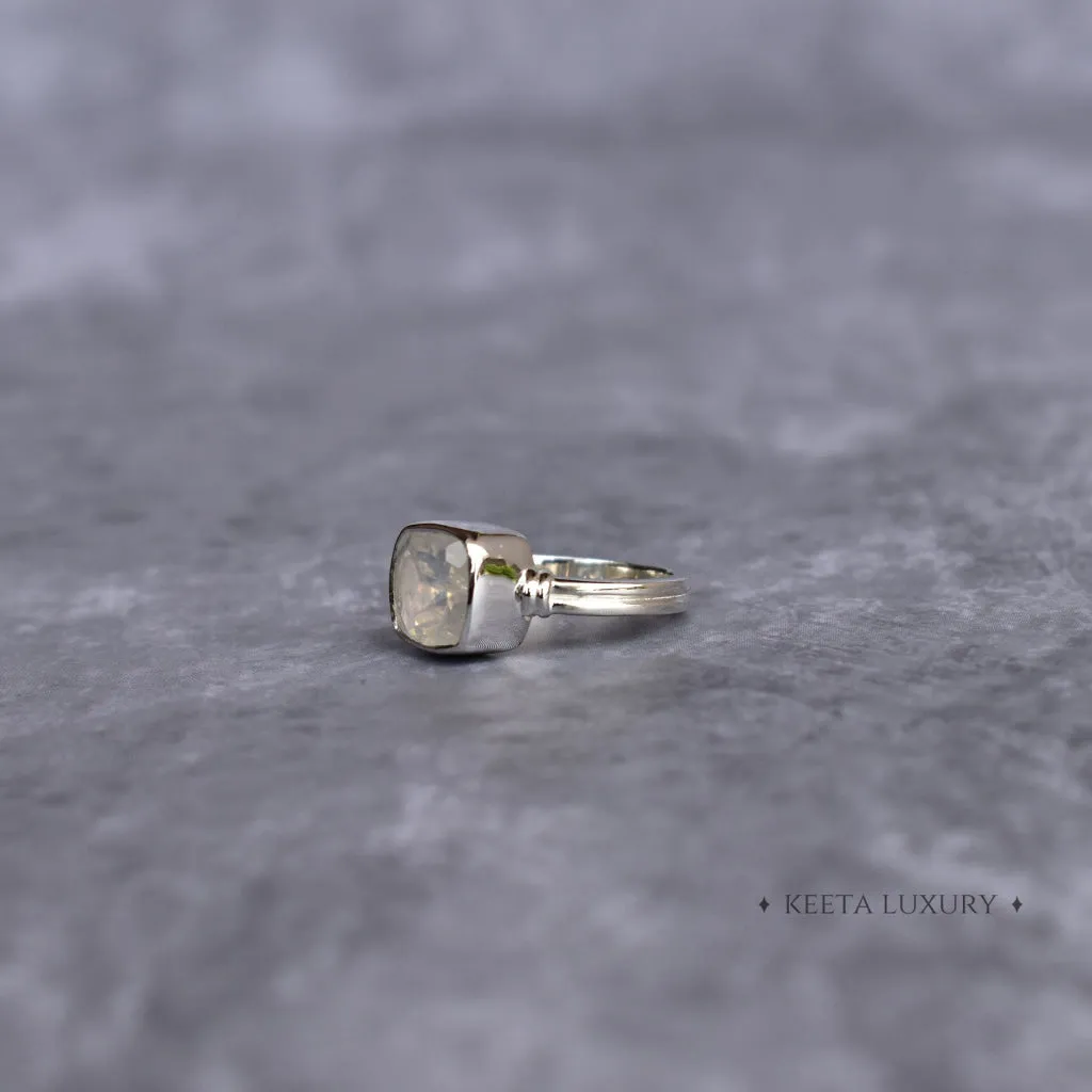 Cushion Charm - Moonstone Ring