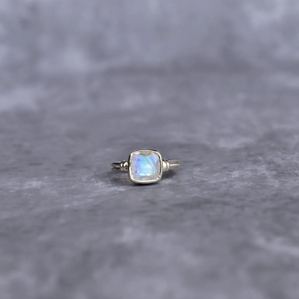 Cushion Charm - Moonstone Ring