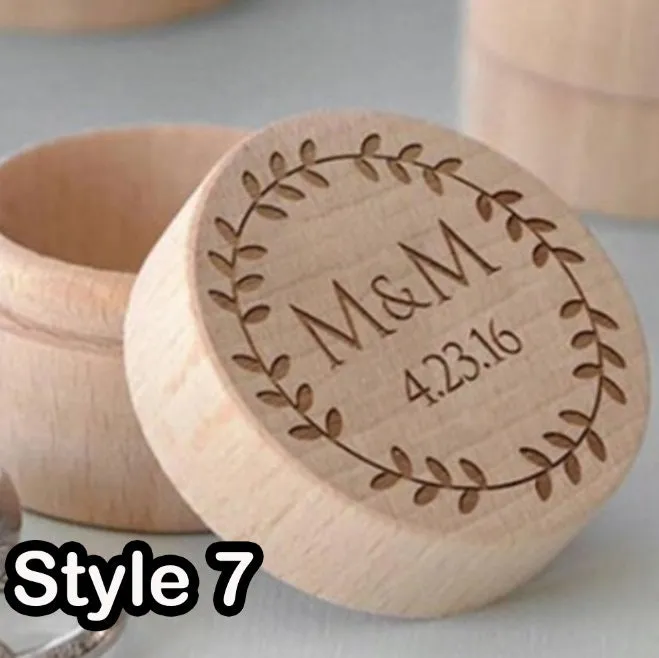Custom Wedding Ring Box - Personalized Antique Style Ring Box -Wooden Engagement Ring Box Engraving - Customized Proposal Ring Box