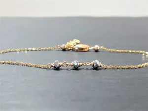 Dainty Two Toned Anklet - Silver Pyrite Anklet