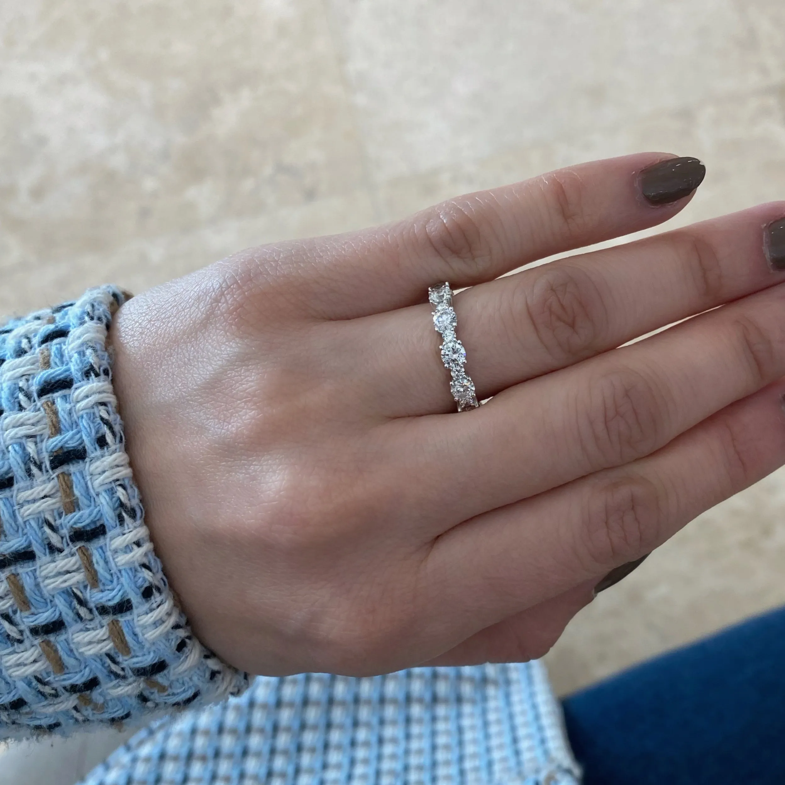 Diamond Pattern Eternity Band