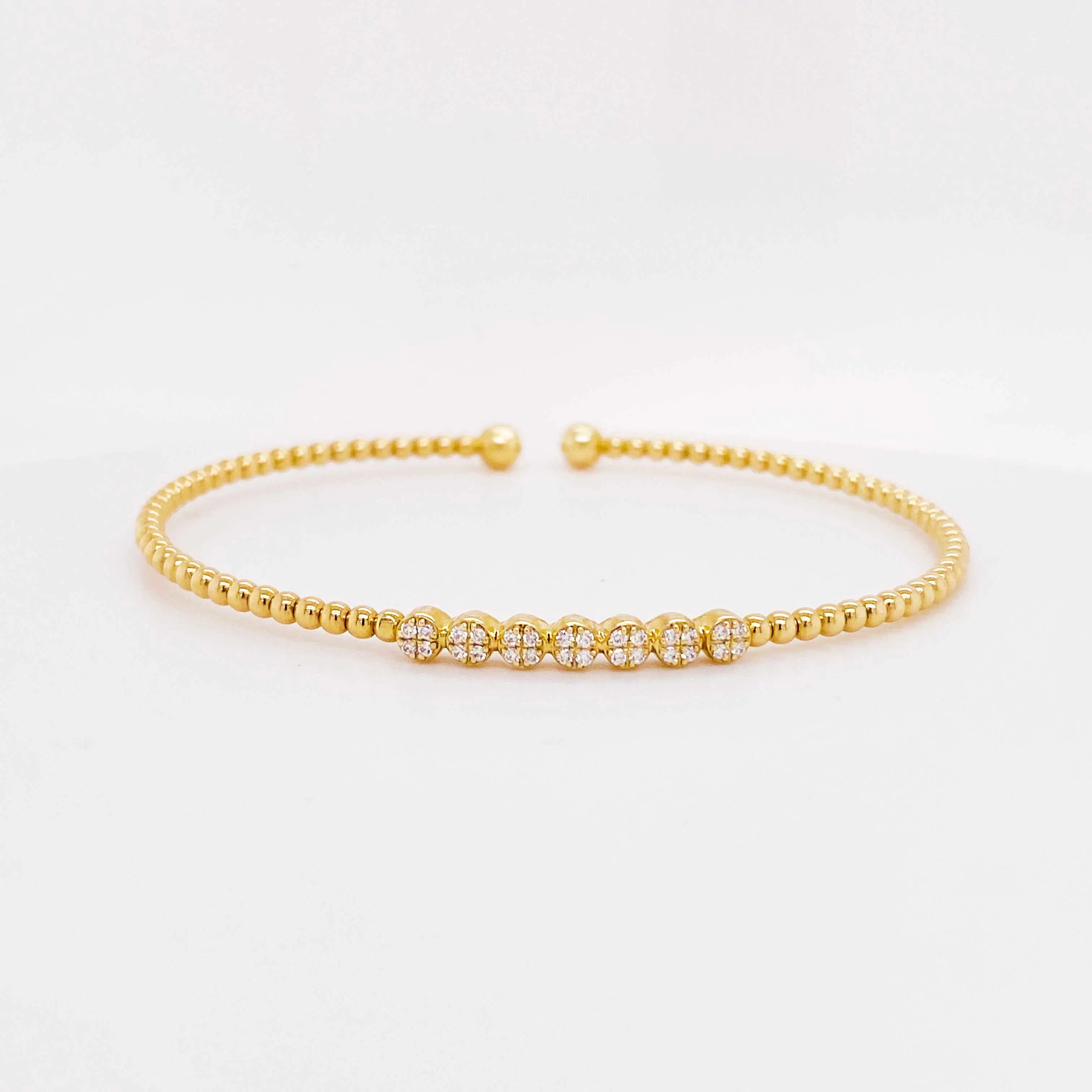 Diamond Pave Disk Flexible Bracelet