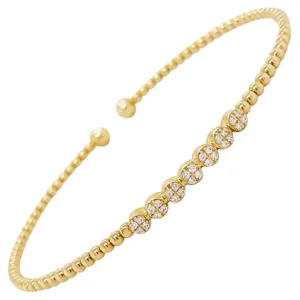 Diamond Pave Disk Flexible Bracelet