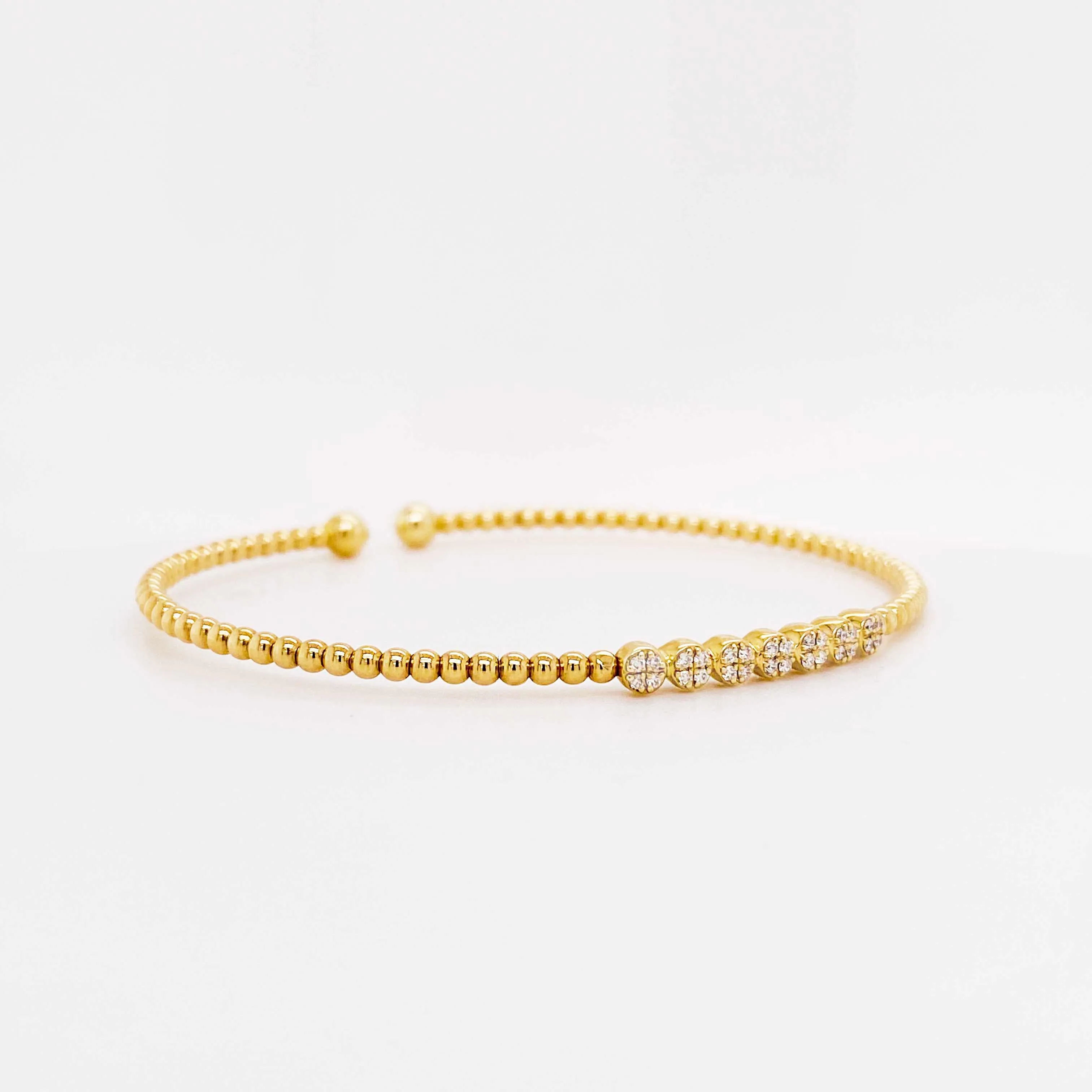 Diamond Pave Disk Flexible Bracelet