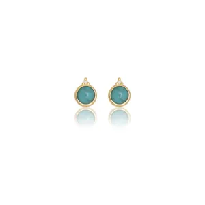Diamonds by Georgini - Turquoise and Two Natural Diamond December Earrings Gold Plate