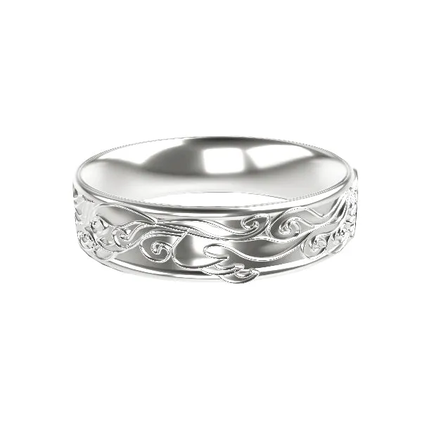 EDINBURGH WAVES COMFY FIT WEDDING RING
