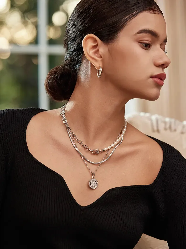 Engravable Coin Spin Silver Pendant
