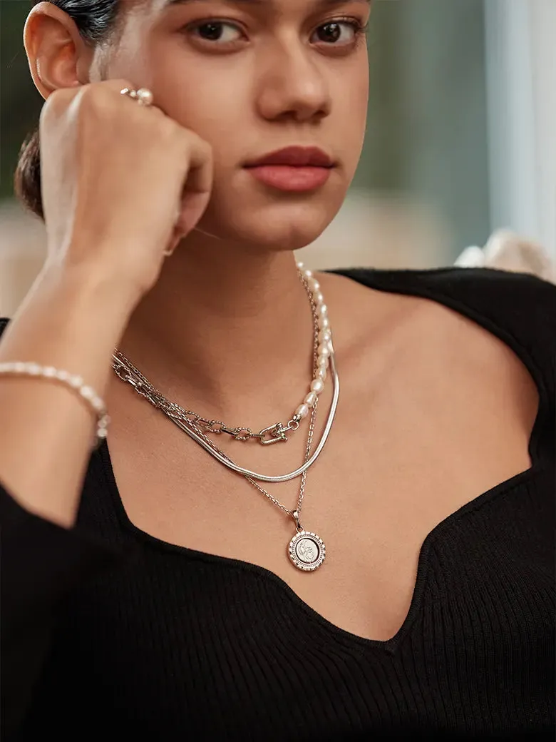 Engravable Coin Spin Silver Pendant